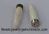 NGP4546 15*56mm bullet-shaped white howlite turquoise pendants