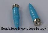 NGP4548 15*62mm bullet-shaped white howlite turquoise pendants