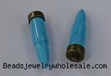 NGP4549 15*62mm bullet-shaped white howlite turquoise pendants