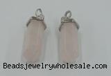 NGP5002 8*30mm sticks rose quartz gemstone pendants wholesale