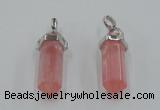 NGP5003 8*30mm sticks cherry quartz gemstone pendants wholesale