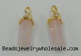 NGP5027 8*30mm sticks rose quartz gemstone pendants wholesale