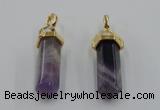 NGP5029 8*30mm sticks amethyst gemstone pendants wholesale