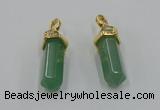 NGP5034 8*30mm sticks green aventurine pendants wholesale