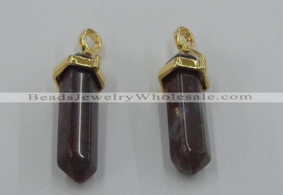 NGP5037 8*30mm sticks Indian agate gemstone pendants wholesale