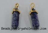 NGP5043 8*30mm sticks sodalite gemstone pendants wholesale