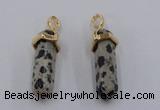 NGP5045 8*30mm sticks dalmatian gemstone pendants wholesale