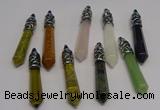 NGP5434 10*65mm sticks mixed gemstone pendants wholesale