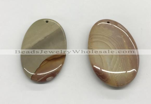 NGP5519 35*50mm oval ocean jasper pendants wholesale