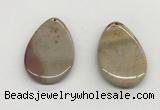 NGP5520 35*50mm flat teardrop ocean jasper pendants wholesale