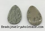 NGP5524 30*50mm - 35*55mm flat teardrop jasper pendants