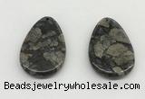 NGP5529 35*55mm flat teardrop grey opal gemstone pendants