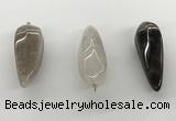 NGP5542 14*40mm - 23*58mm teardrop smoky quartz pendants