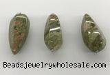 NGP5555 14*40mm - 23*58mm teardrop unakite gemstone pendants