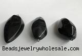 NGP5573 18*40mm - 23*58mm teardrop black agate pendants