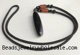 NGP5709 Agate tube pendant with nylon cord necklace