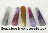 NGP5721 14*55mm cone agate gemstone pendants wholesale