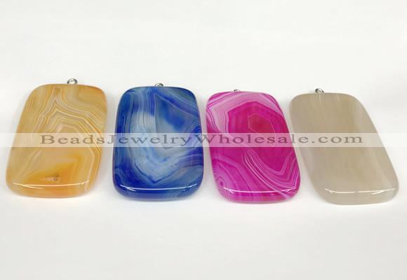 NGP5727 30*50mm rectangle agate pendants wholesale