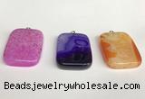 NGP5728 30*40mm rectangle agate pendants wholesale