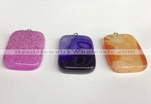 NGP5728 30*40mm rectangle agate pendants wholesale