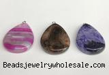 NGP5732 30*40mm flat teardrop agate pendants wholesale