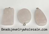 NGP5763 20*40mm - 25*35mm freefrom rose quartz pendants