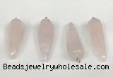 NGP5766 14*50mm teardrop rose quartz pendants wholesale