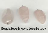 NGP5771 22*48mm - 25*55mm flat teardrop rose quartz pendants