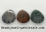 NGP5785 35*45mm flat teardrop agate pendants wholesale