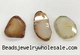 NGP5791 25*35mm - 35*55mm faceted freeform agate slab pendants