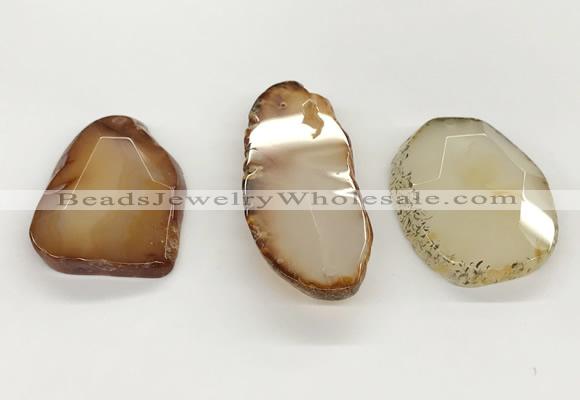 NGP5791 25*35mm - 35*55mm faceted freeform agate slab pendants