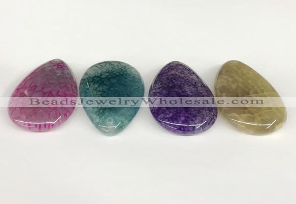 NGP5817 30*50mm flat teardrop agate gemstone pendants wholesale