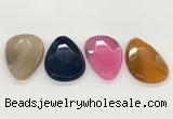 NGP5821 32*50mm faceted oval agate gemstone pendants wholesale