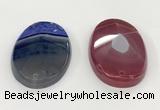 NGP5826 35*55mm faceted oval agate gemstone pendants wholesale