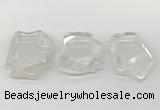 NGP5841 35*55mm - 45*65mm faceted freeform white crystal pendants