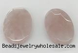 NGP5845 35*55mm faceted oval rose quartz pendants wholesale