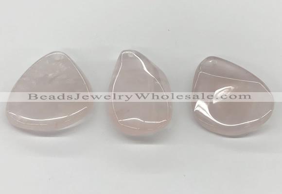 NGP5846 25*45mm - 35*55mm freeform rose quartz pendants wholesale