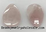 NGP5847 35*55mm faceted flat teardrop rose quartz pendants wholesale