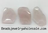 NGP5848 35*50mm - 50*70mm faceted freeform rose quartz slab pendants