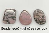 NGP5868 30*50mm freeform rhodonite pendants wholesale