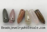 NGP5876 12*38mm cone mixed gemstone pendants wholesale