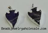 NGP6006 22*30mm - 25*35mm arrowhead amethyst pendants