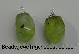 NGP6014 18*30mm - 22*35mm freeform green rutilated quartz pendants