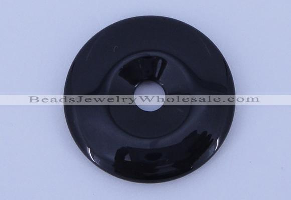 NGP602 5pcs 5*35mm black agate gemstone donut pendants wholesale