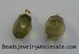 NGP6021 18*30mm - 22*35mm freeform lemon quartz pendants