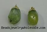 NGP6022 18*30mm - 22*35mm freeform green rutilated quartz pendants