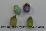 NGP6025 18*30mm - 22*35mm freeform mixed gemstone pendants