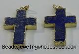 NGP6039 30*40mm - 35*45mm cross lapis lazuli pendants