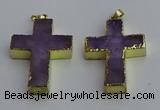 NGP6042 30*40mm - 35*45mm cross amethyst pendants