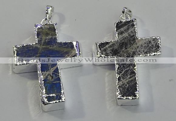 NGP6049 30*40mm - 35*45mm cross labradorite pendants